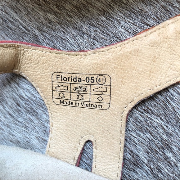 Romika Leather Double Velcro Fasten Platform Sandal Red Orange leather 9.5 - Picture 9 of 9